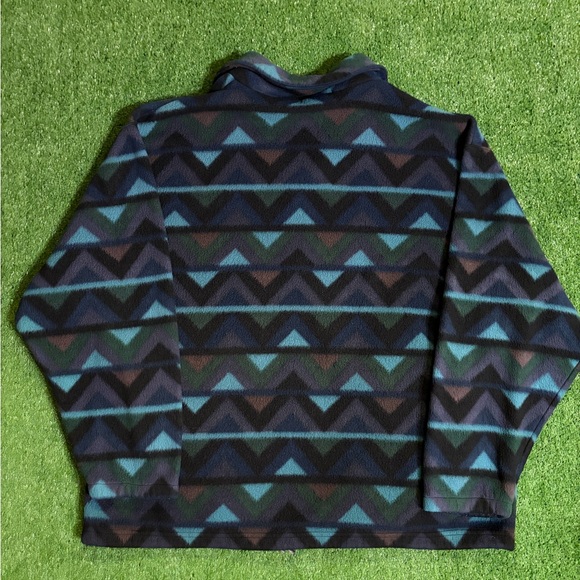 90s Northern Isles Aztec Pullover Fleece Sweater - Picture 2 of 5